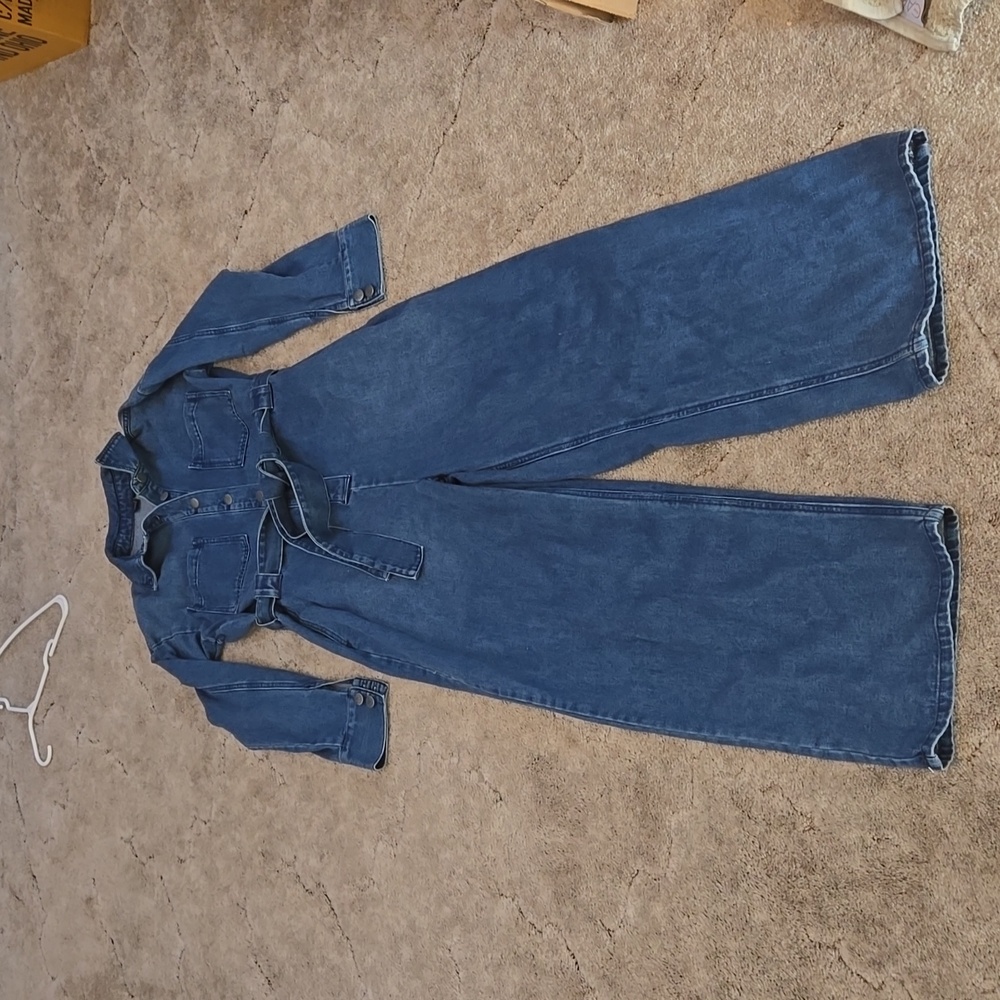 Icone Urban Chic Fashion Jean Jumpsuit Long Sleeve